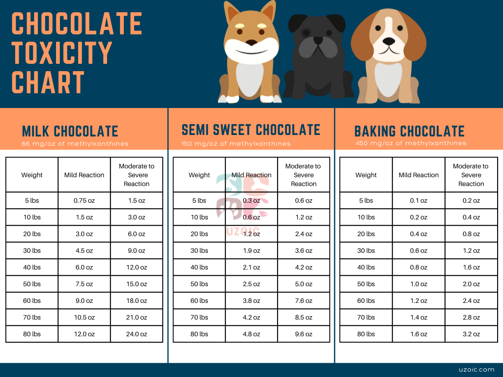 Chocolate Toxicity Chart For Dogs 